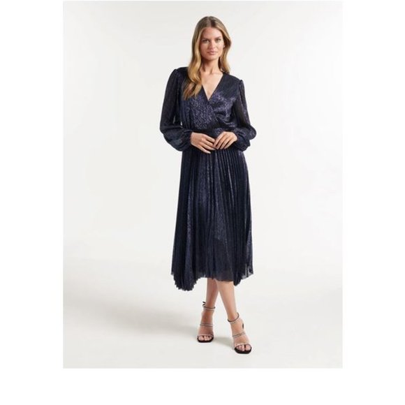 NWT Sahara Wrap Plisse Midi Dress | Ever New - Picture 2 of 5